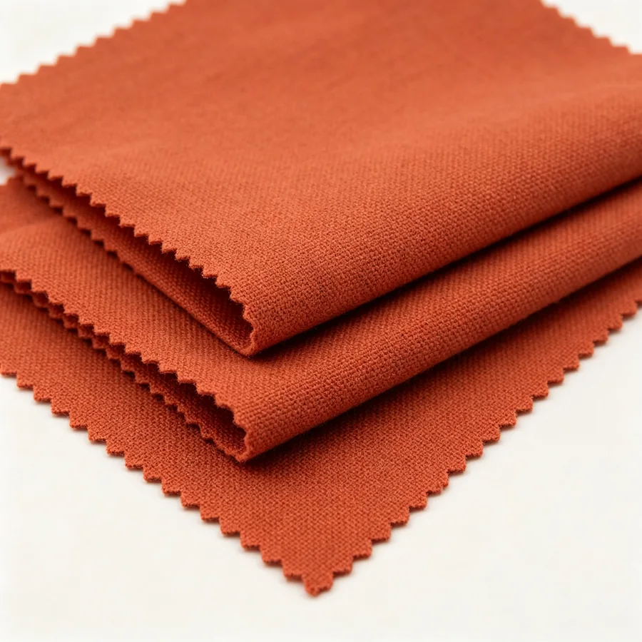 Close-up orange canvas weave
