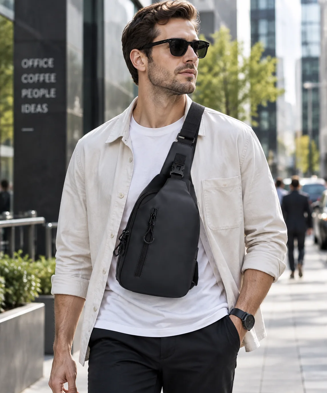 Metro Sling Crossbody Bag — In motion