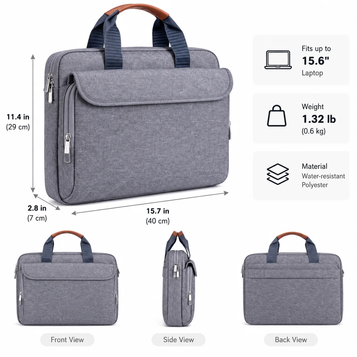 UrbanPro Laptop Briefcase — Dimensions & carry options