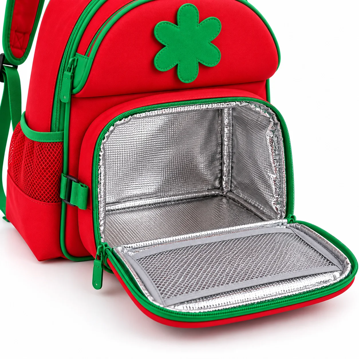 Strawberry Kids Backpack & Lunch Bag Set — Open lunch compartment