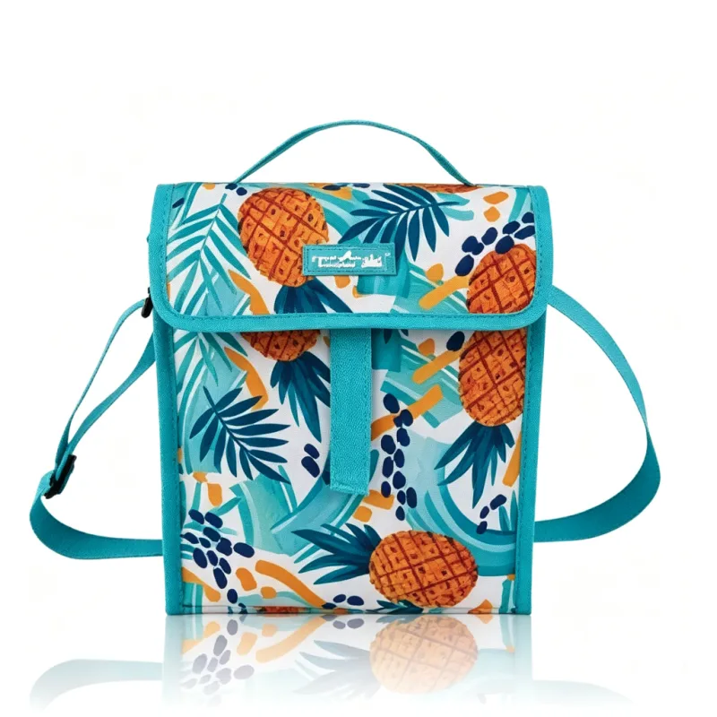 Tropical Pineapple Insulated Lunch Bag – Portable Cooler Bag for Picnic, Work & Outdoor Activities