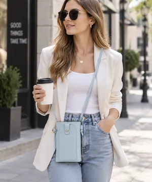 Women's Leather Phone Crossbody Bag – Compact Shoulder Purse for Phone, Cards, Keys & Everyday Essentials - Image 7