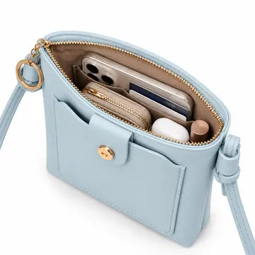 Women's Leather Phone Crossbody Bag – Compact Shoulder Purse for Phone, Cards, Keys & Everyday Essentials - Image 3
