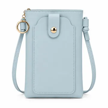 Women's Leather Phone Crossbody Bag – Compact Shoulder Purse for Phone, Cards, Keys & Everyday Essentials - Image 1