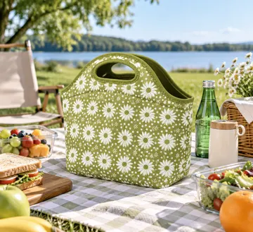 Daisy Floral Cooler Tote Bag – Insulated Lunch Bag for Work, Picnic, Travel & Outdoor Activities - Image 7